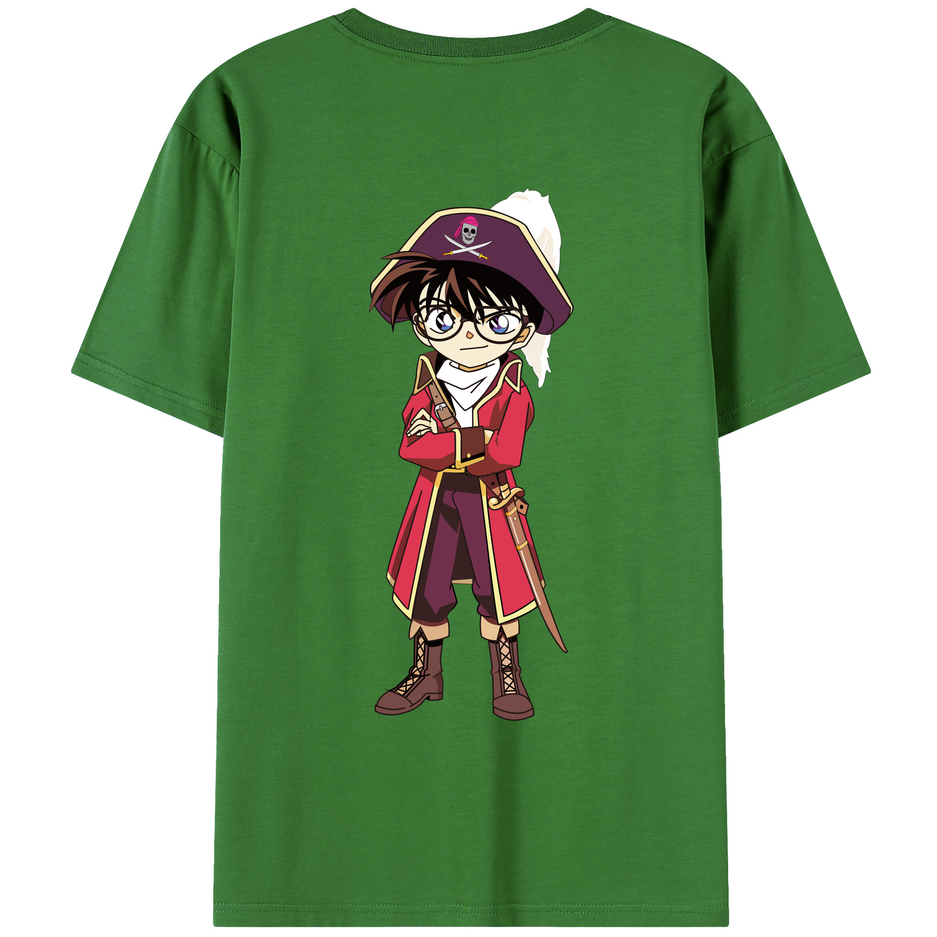 （画像用） 名探偵コナン 江戸川 コナン Detective Conan Conan Edogawa レディース半袖Tシャツ(バックプリント)